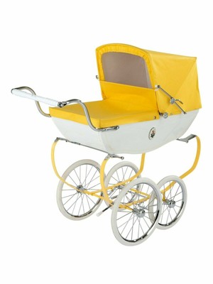 yellow silver cross pram
