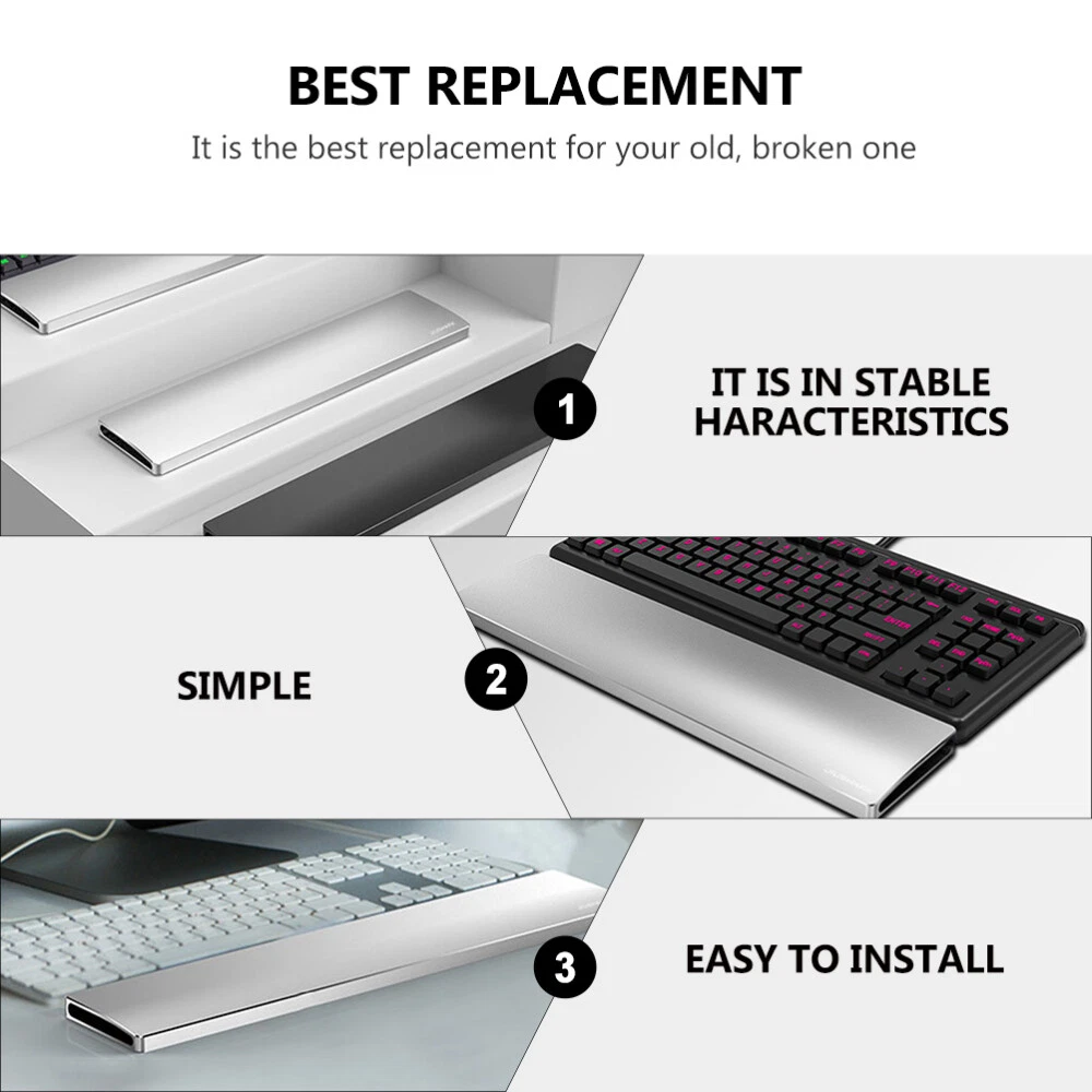 Aluminum Alloy Mechanical Keyboard Wrist Rest in Silver