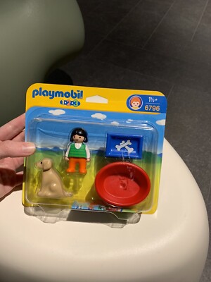 Playmobil 1.2.3 - 6796 GIRL WITH DOG   New