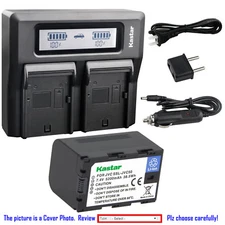 Kastar Battery LCD Dual Fast Charger for JVC SSL-JVC50 & JVC GY-HM600E Camcorder