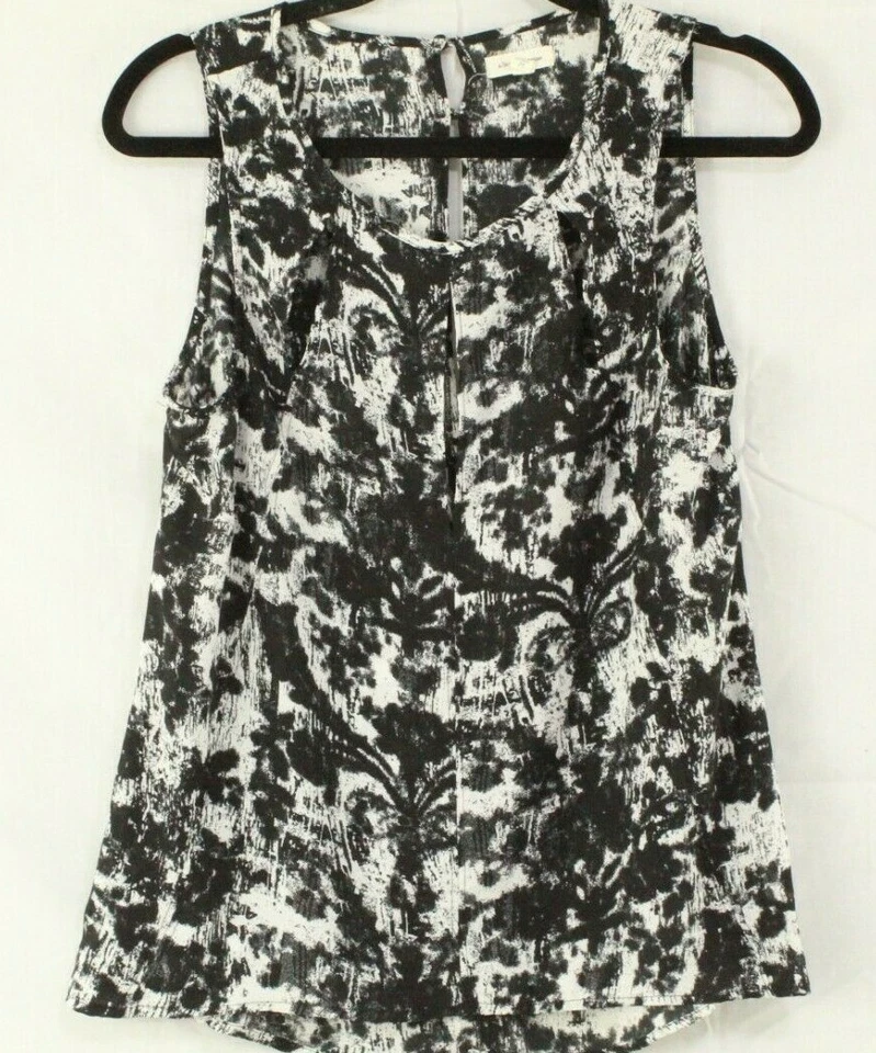 Camiseta sin mangas SILENCE + NOISE para mujer talla M recortada alta baja negra blanca PO Foto 4 de 4