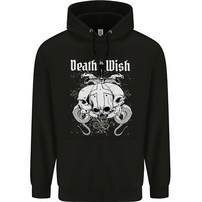 Todeswunsch Schädel Schlangen Biker Gothic Dämon Kinder Kinder Hoodie