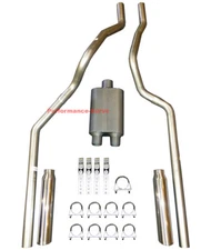 99-08 GMC Sierra 4.8 Truck Dual Exhaust Mandrel w/ FullBoar 2 Chamber Muffler