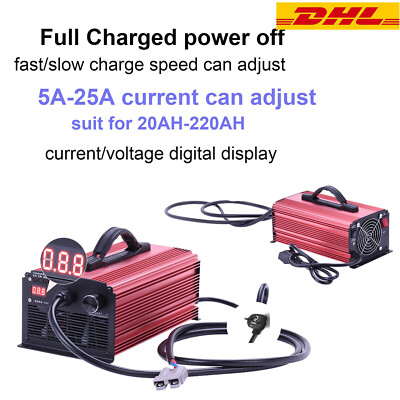 Output 58.4V Super Ladegerät Current Adjustable 5A-25A for 16S 48V LiFePo4 Pack