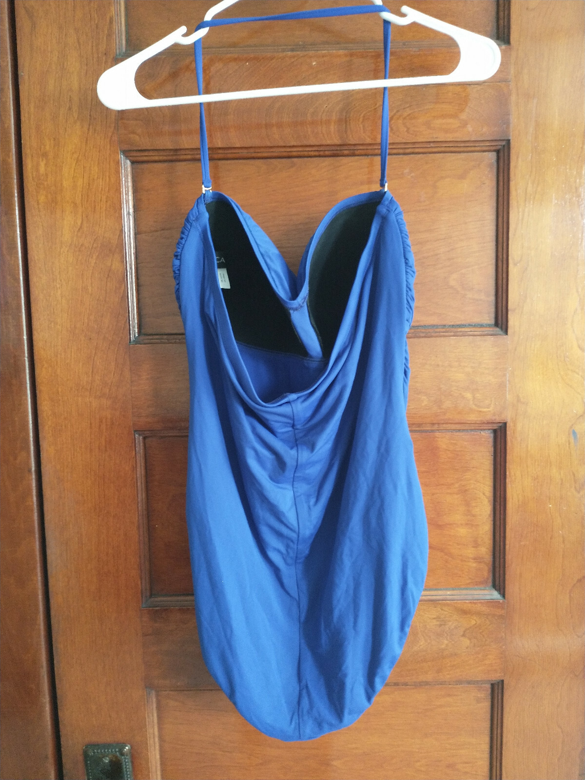 La Blanca Ruched Bandeau One Piece Swimsuit, Royal Bl… Gem