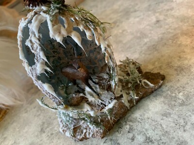 Faberge Egg Art  Call of the wild deer inside a frosty goose egg.