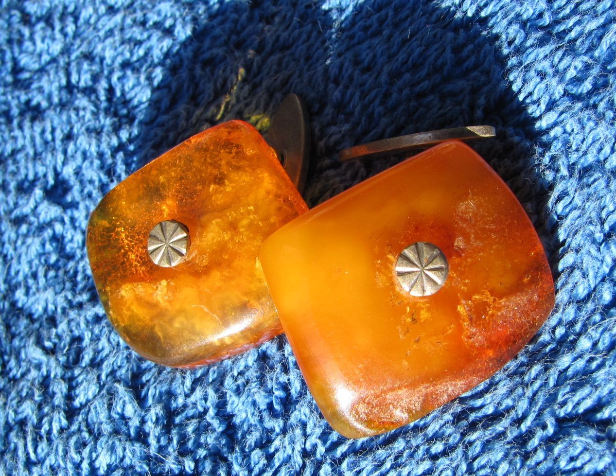 Natural Baltic Amber 8 g gr cufflinks Jewelry Antique gemstone USSR