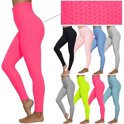 Donna Anti-cellulite Increspato Dietro Push Up Alveare Palestra Fitness  Leggings | eBay
