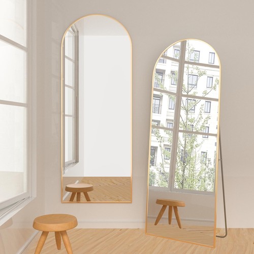 CASSILANDO Arched Full Length Mirror 162*53cm Arch Floor Mirror with Stand Large - Picture 12 of 34