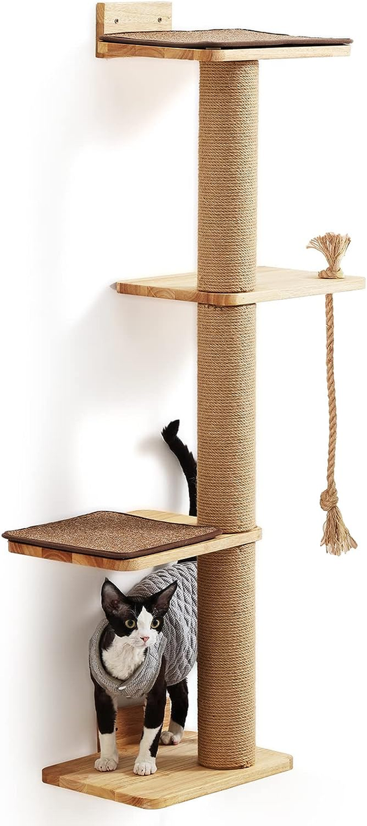 Cat Scratching Activity Tree Wall Mounted, 50 Inch Scratch Post