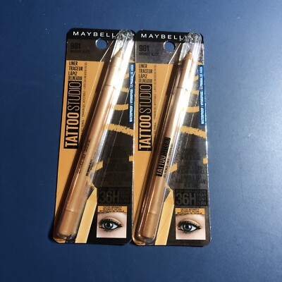 Maybelline Tattoo Studio Liner Sharpenable Pencil 2 Pk Bronze Glitz #981