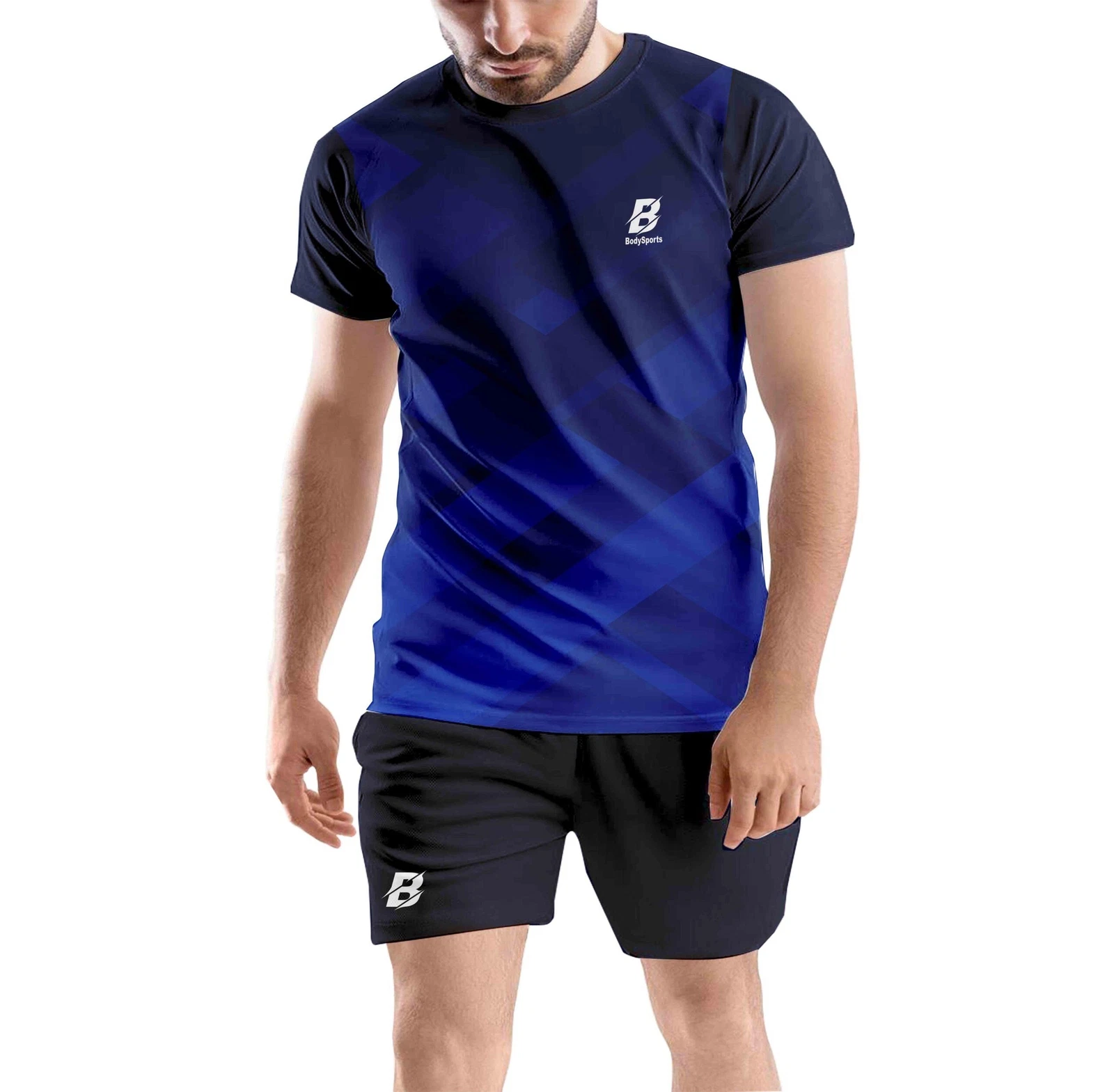 Printed Super Net Comfortable T shirt Shorts Set for Sports Gym