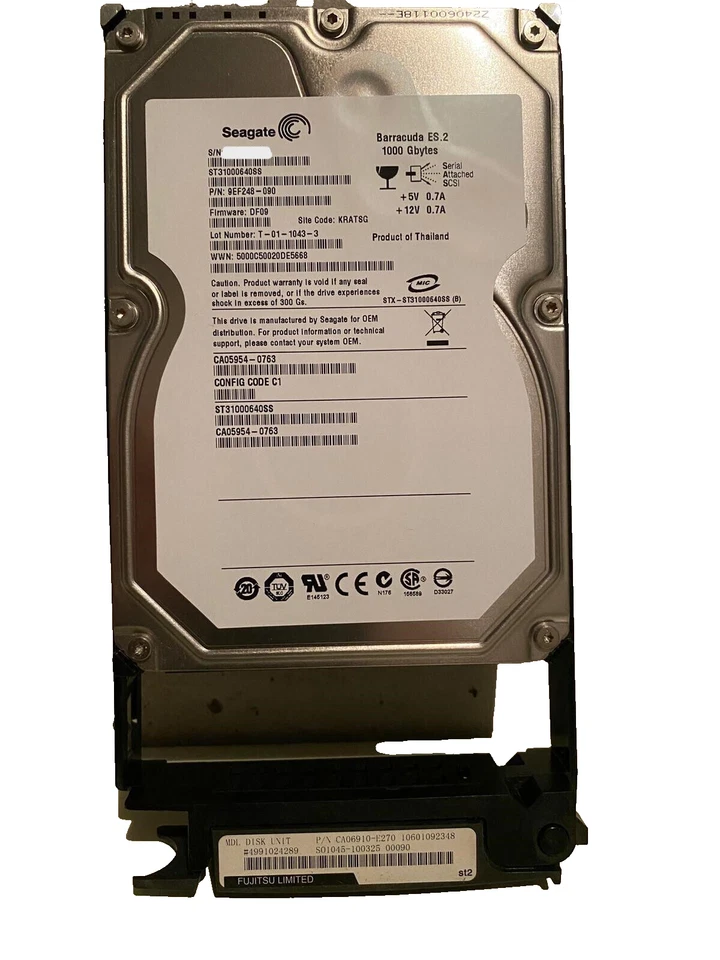 FUJITSU ETERNUS CA07237-E270, CA05954-0763, 1TB SAS 7.2K 6G 3.5'' HDD WITH CADDY - Image 3 of 3