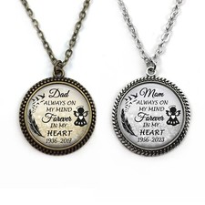 1 Custom Memorial Necklace or Key Chain with Name and Date, Personalized Jewelry