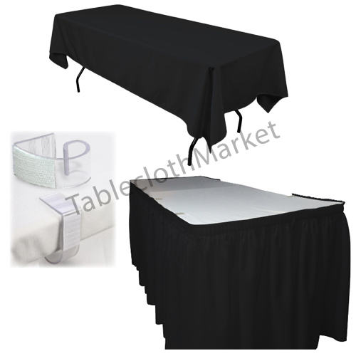 POLYESTER PLEATED TABLE SET SKIRT skirting 21' Ft + clip + Topper Media Day - Picture 10 of 98