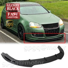 For VW GTI Golf Jetta MK5 2006-2009 V Style Gloss Black Front Bumper Lip Spoiler