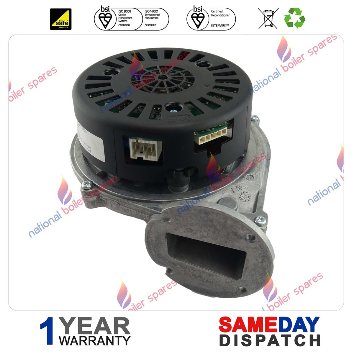 BAXI ECOBLUE SYSTEM ERP 12 15 18 24 28 32 FAN ASSEMBLY 720768101 - Main Image
