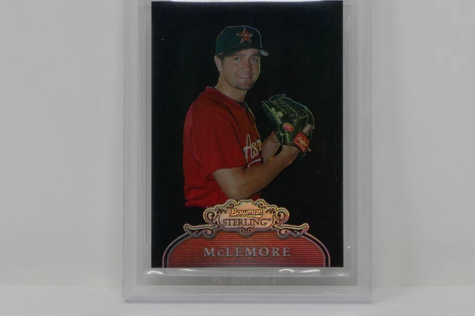 Bowman Sterling Black Refractors Mark McLemore 2006 🔥Beckett 10 error impecable Foto 3 de 4