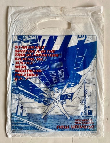 Vintage 1986 Marvel 25th Anniversary New Universe Comic Book Store Bag Comics - Imagen 2 de 4