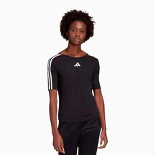 adidas Women's Performance Open Back 3-Stripes T Shirt
