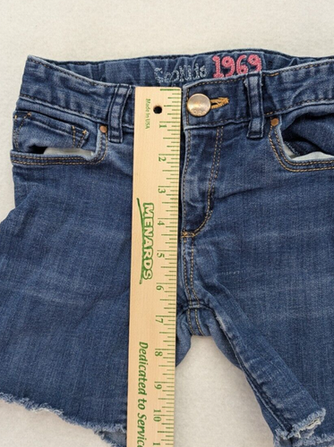Gap Kids 1969 Girls Denim Jean Shorts Cut-off Blue Super Skinny Size 8 - Picture 10 of 19