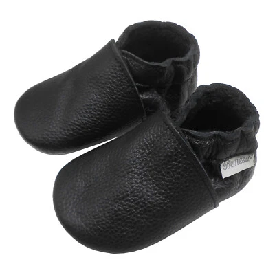 Bemesu Baby Krabbelschuhe aus Leder-Hausschuhe für Mädchen & Jungen 0-24 Monate