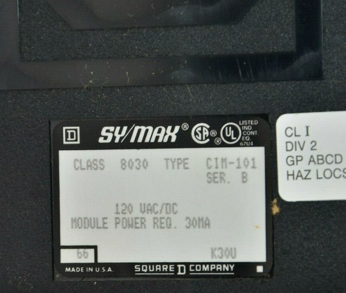8030-CIM-101-B Square D 120VAC/DC Input Sy/Max --SA - Picture 3 of 3