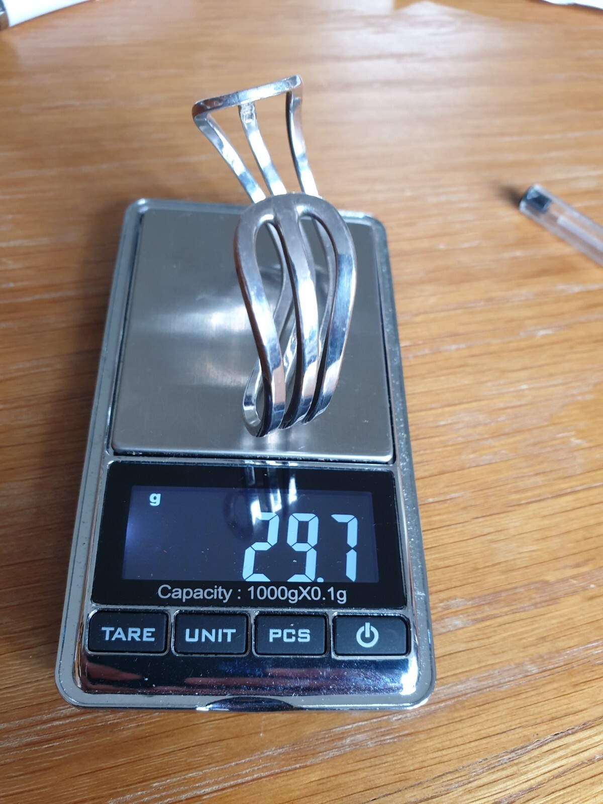 29.7g Heavy Triple Wave Cuff Bangle Solid Silver … - image 13