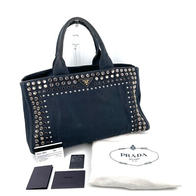 prada ビジュー付き カナパ BLACK