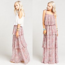 $184 NWT Show Me Your Mumu Karla Convertible Strapless Dress Blushing Paisley S