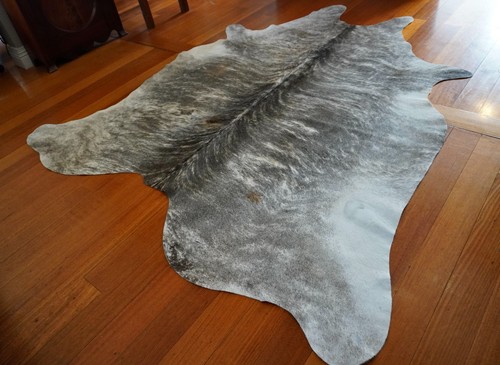 A Soft Wave - A Gentle Grey - A Bradford Tiger Stripe Premium Cowhide Rug - Picture 8 of 8