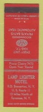 Matchbook Cover - Lamp Lighter Motel Syracuse NY