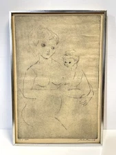 Vintage ROBERT CARIOLA Etching Mother & Child Signed, Numbered And Framed