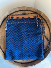 Mittelalter Wikinger Bügeltasche Fischgrad Stoff 36 cm blau