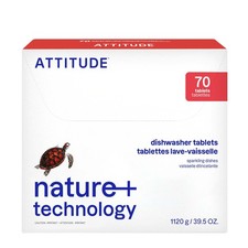 ATTITUDE Dishwasher Pods, Plant-Based & Vegan, 70 count (Pack of 1) 