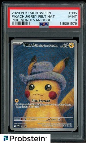 2023 Pokemon SVP EN Pokemon X Van Gogh #085 Pikachu with Grey Felt Hat PSA 9
