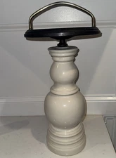 Vintage Pedestal Whit Ceramic Ashtray Holder. 23” Tall
