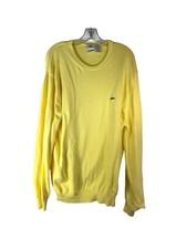 LACOSTE MENS PULLOVER SWEATER YELLOW 6 large knit academia casual comfy preppy