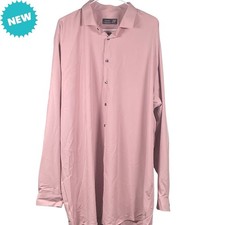 JF J. Ferrar Stretch Dress Shirt Men  s 1XLT Light Pink Long Sleeve