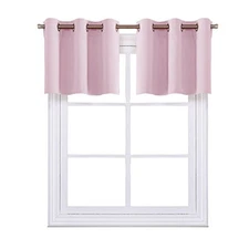  Window Treatment Valance - Thermal Insulated 42"W x 18"L (Pack of 2) Baby Pink