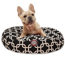 Black Links Small Round Indoor Outdoor Pet Dog Bed With Removable Washable Co...