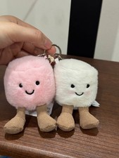 Jellycat Amuseables Pair of Marshmallows Plush Keychain Bag Charm Kids Gift NWT
