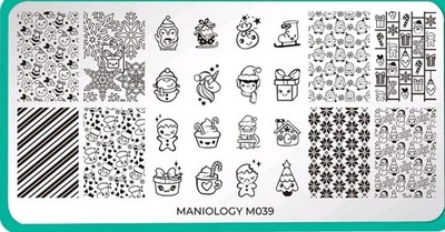Maniology Bundle Monster M039 Kawaii Christmas Santa's Emoji Nail Stamp Plate