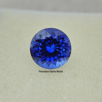 Precision Cut, 12 mm Royal Blue Sapphire: 8.85 Ct Portuguese Cut Blue Sapphire