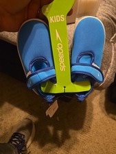 Speedo Kids Shore Explore Water Shoes Blue Green Youth M 7-8 New