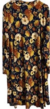 Story Teller Floral Pattern Long Sleeve Dress Size Xl