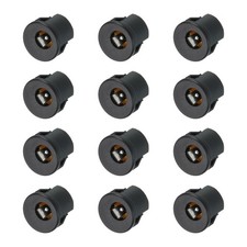 12pcs for DC5521 Power Jack, 30V 0.5A 14x14x18mm 3 Pin, Black