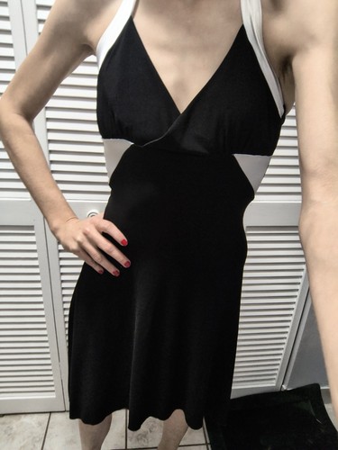 Halter Top Dress- Taboo - Black Size Small 2 High Waisted Classic Soft Pullover - Picture 4 of 4