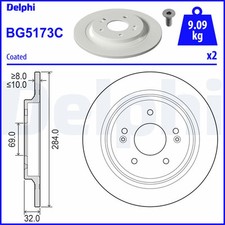 DELPHI BG5173C Bremsscheibe für HYUNDAI,KIA