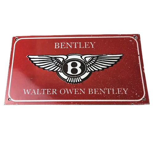 Vintage Bentley Sign - Porcelain Automobile Gas Car Pump Garage Auto Sign